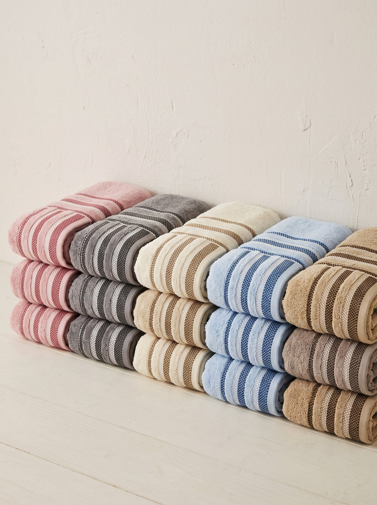 White Rose American Loom Bath Towel 85x170 cm - Light Grey