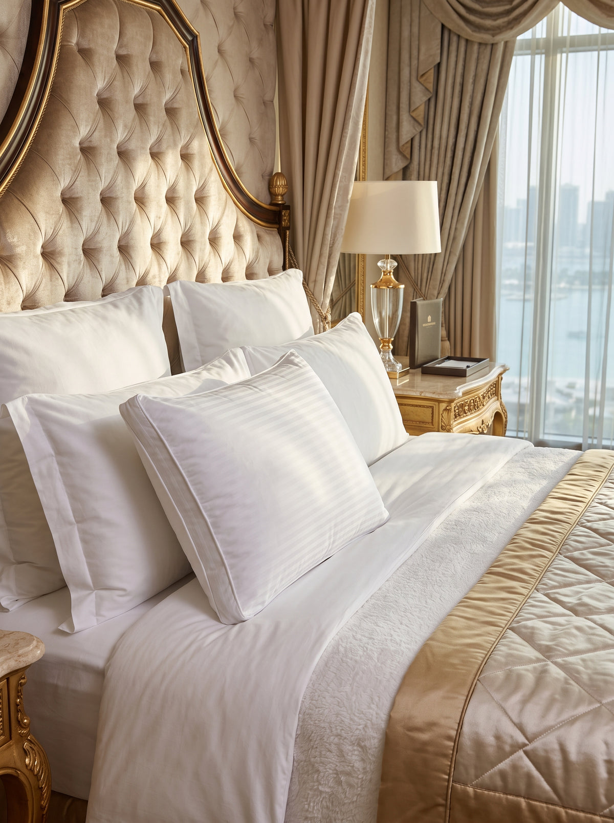 Home Prime Stripe Bamboo Hotel Pillow