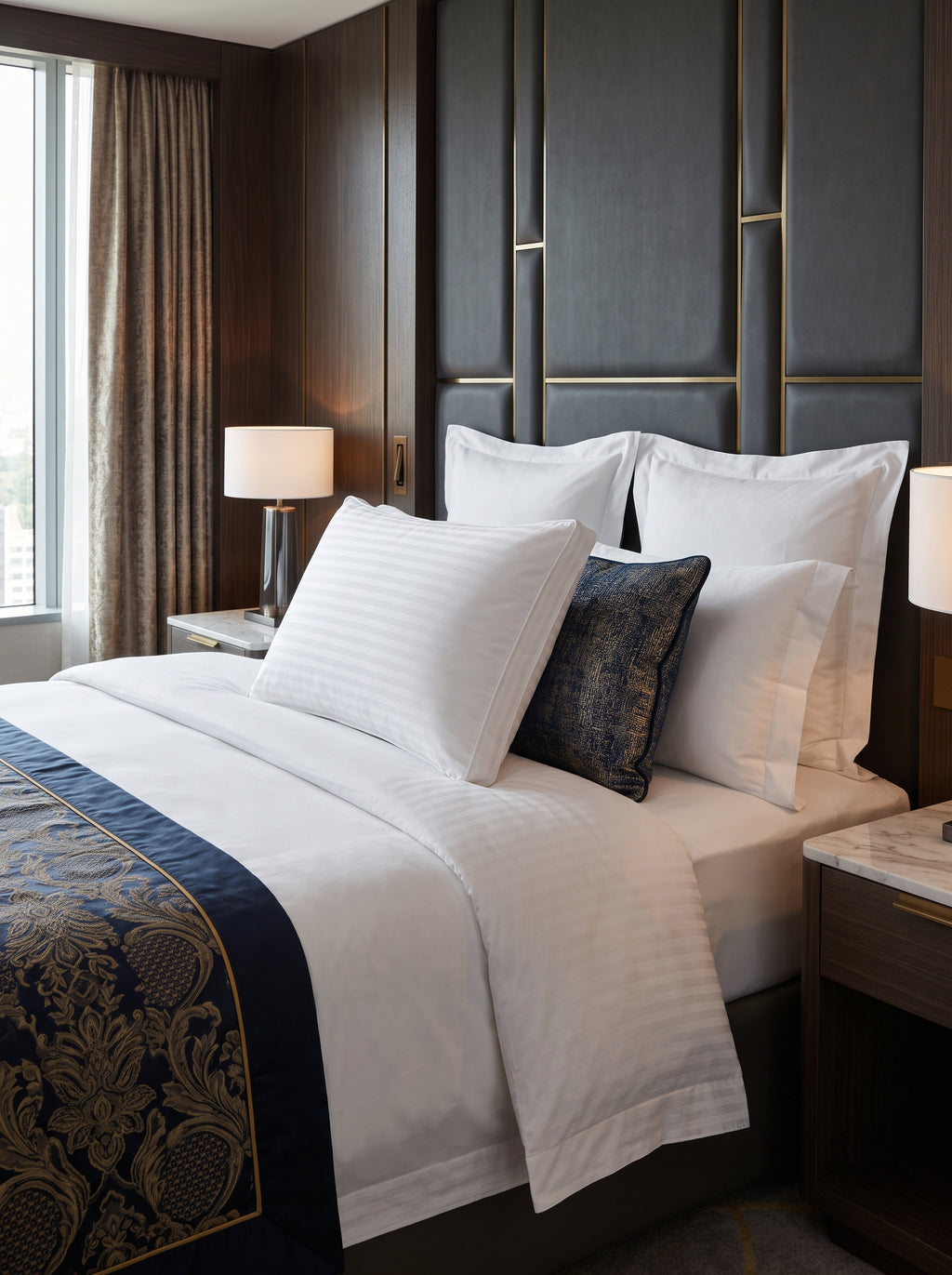 Home Prime Stripe Bamboo Hotel Pillow