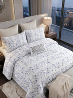 High Crest Artha-034 Cotton Print King Comforter Set, 7 Pieces