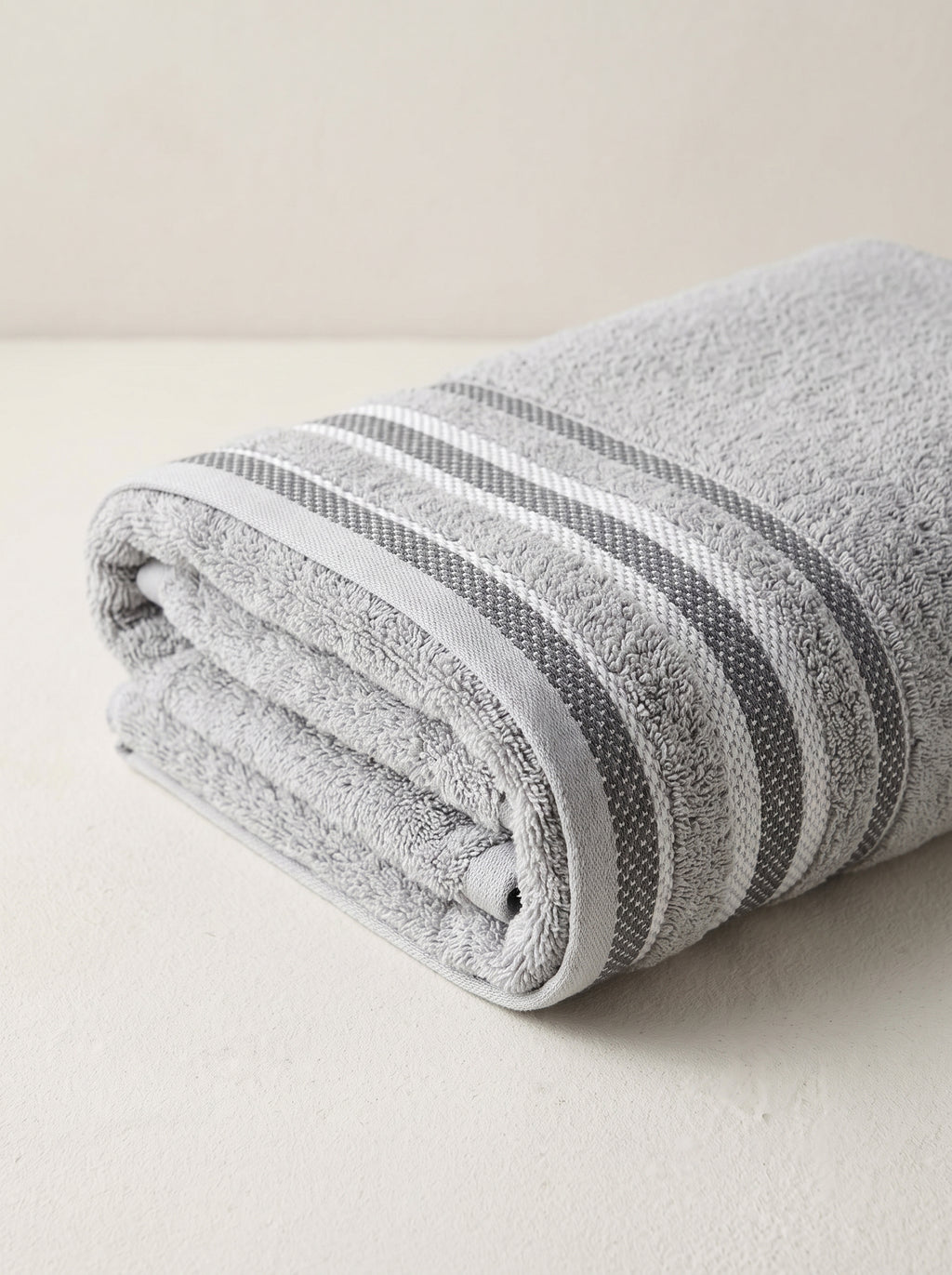 White Rose American Loom Bath Towel 85x170 cm - Light Grey