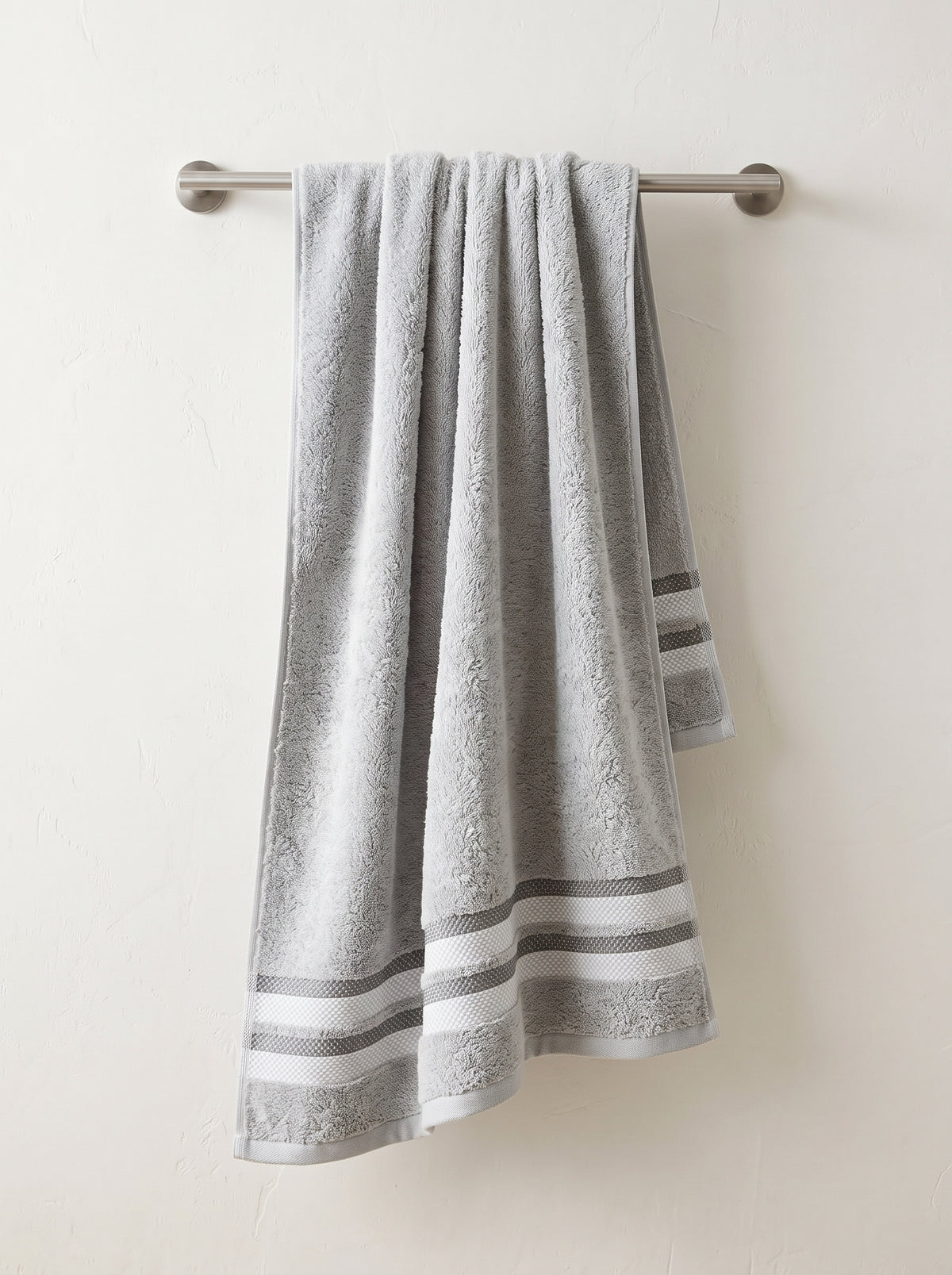 White Rose American Loom Bath Towel 85x170 cm - Light Grey
