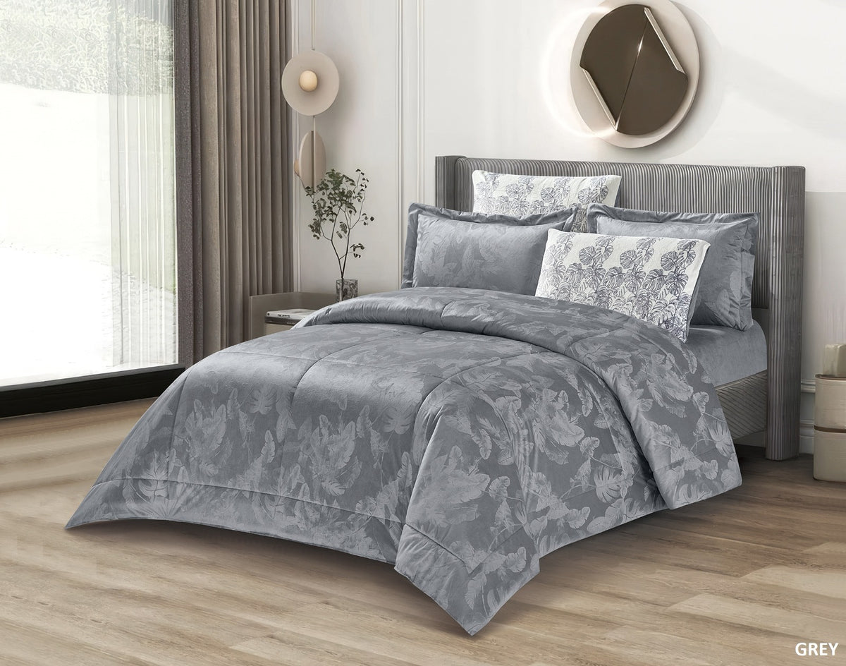 Cannon Velvet Printed Comforter Set King, 6 Pieces