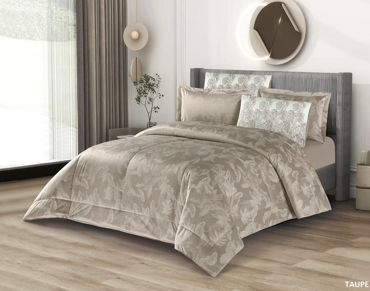 Cannon Velvet Printed Comforter Set King, 6 Pieces