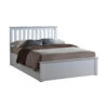 white wooden bed frame